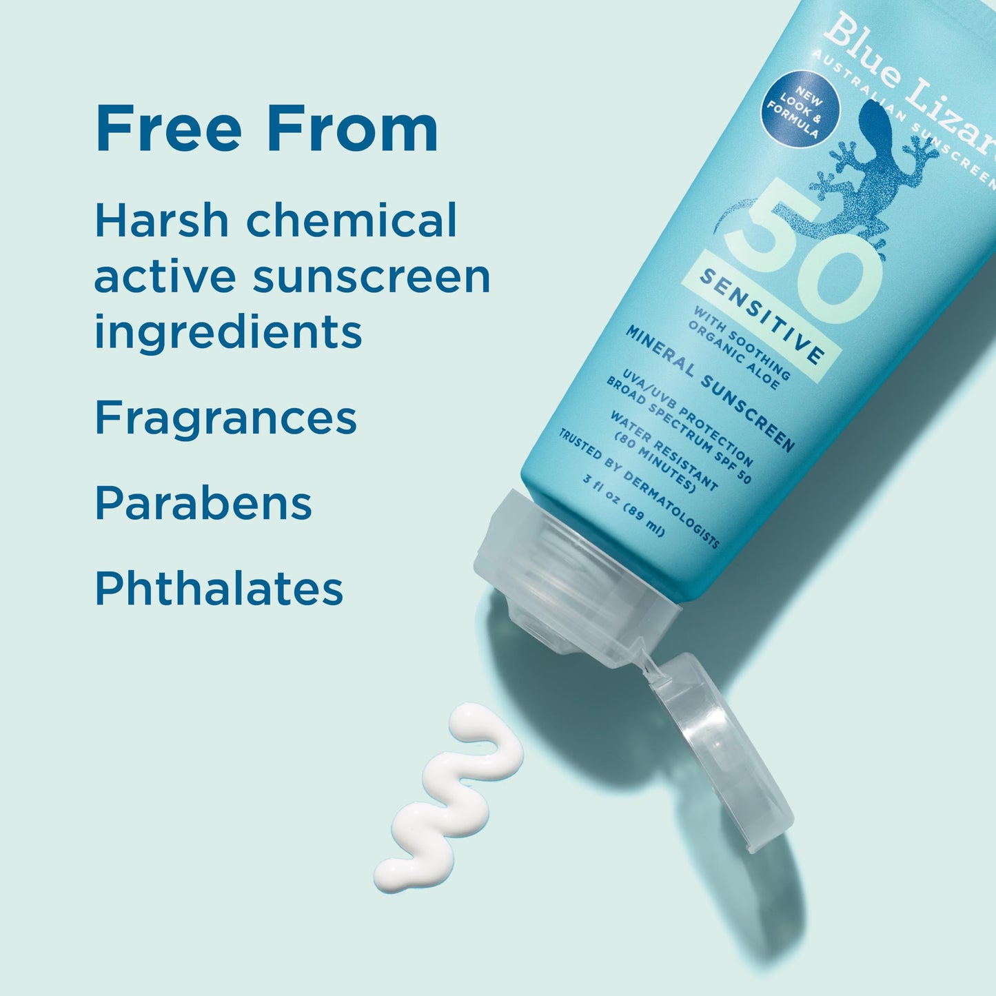 Blue Lizard SENSITIVE Mineral Sunscreen with Zinc Oxide, SPF 50+