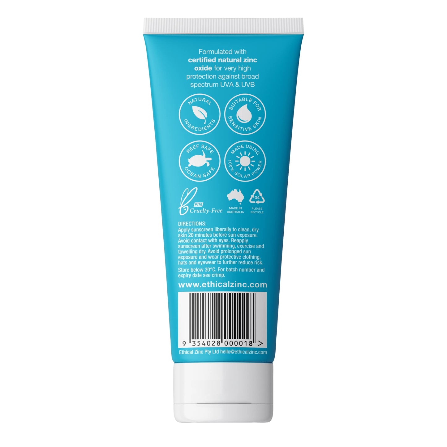 Ethical Zinc SPF 50+ Natural Clear Zinc Sunscreen
