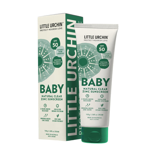 LITTLE URCHIN BABY -SPF50 Natural Clear Zinc Sunscreen